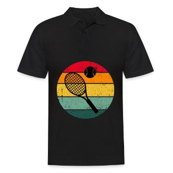 Vintage Retro Tennis Club Sport Verein - Polo Homme - noir - Devant - Kai (181cm)