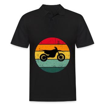 Vintage Retro Motorrad Biker Motorräder Racing - Männer Poloshirt - Schwarz - Vorne - Kai (181cm)