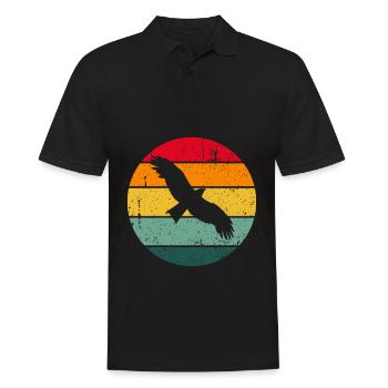 Vintage Retro Vogel Bird Geschenk Süß - Männer Poloshirt - Schwarz - Vorne - Kai (181cm)