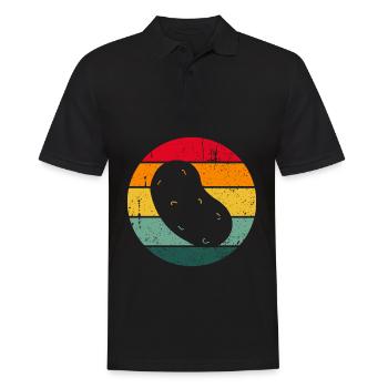 Vintage Retro Potato Funny Gift Idea - Men's Polo Shirt - black - Front - Kai (181cm)