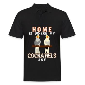 Nymphensittich Cockatiels Cockatiel - Männer Poloshirt - Schwarz - Vorne - Kai (181cm)