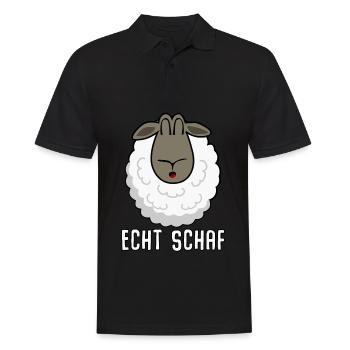Schaf Spruch lustig Schafe - Männer Poloshirt - Schwarz - Vorne - Kai (181cm)