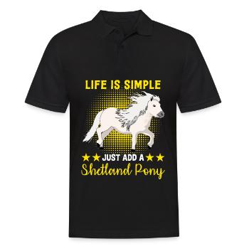 Shetland Pony Riding Shetland Pony Shetty - Men's Polo Shirt - black - Front - Kai (181cm)