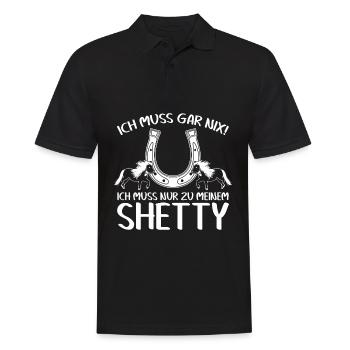 Shetty Pferd Shetland Ponys Shetlandpony - Männer Poloshirt - Schwarz - Vorne - Kai (181cm)