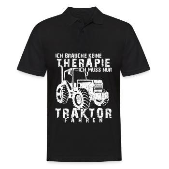 Traktor Landmaschine Bauern Trecker - Männer Poloshirt - Schwarz - Vorne - Kai (181cm)