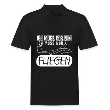 Segelflug Segelflugzeug Segelfliegen - Männer Poloshirt - Schwarz - Vorne - Kai (181cm)