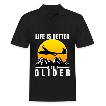 Segelflug Glider Segelflugzeug - Männer Poloshirt - Schwarz - Vorne - Kai (181cm)