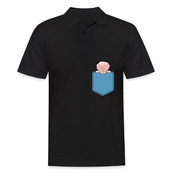 Naked mole in shirt pocket - Men's Polo Shirt - black - Front - Kai (181cm)