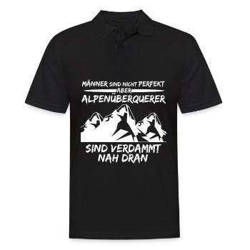 Alpenüberquerung Alpen Alpenüberquerer - Männer Poloshirt - Schwarz - Vorne - Kai (181cm)