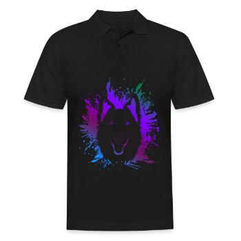 White Shepherd - Men's Polo Shirt - black - Front - Kai (181cm)