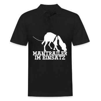 Mantrailing Mantrailer im Einsatz - Männer Poloshirt - Schwarz - Vorne - Kai (181cm)