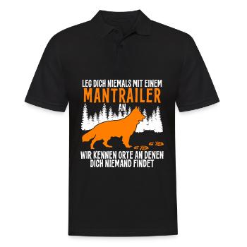 Mantrailing Hund Suchhund Mantrailer - Männer Poloshirt - Schwarz - Vorne - Kai (181cm)
