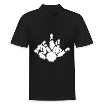 Kegeln Bowling Kegel Kegler - Männer Poloshirt - Schwarz - Vorne - Kai (181cm)