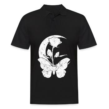 Moths Moon Rose Moth - Men's Polo Shirt - black - Front - Kai (181cm)