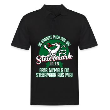 Österreich Steirer Steiermark - Männer Poloshirt - Schwarz - Vorne - Kai (181cm)