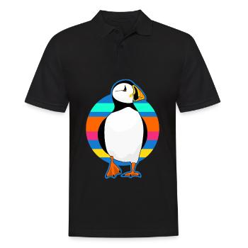 Puffin rétro perroquet - Polo Homme - noir - Devant - Kai (181cm)