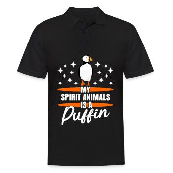 Puffin Joke Puffin's Puffins - Men's Polo Shirt - black - Front - Kai (181cm)