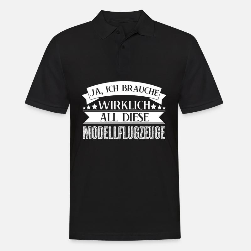 Modellflug Flugzeug Modellbauer - Männer Poloshirt - Schwarz