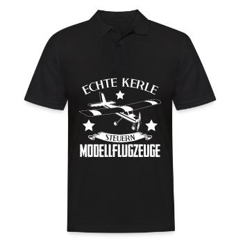 Modellflug Modellflugzeug Modellbauer - Männer Poloshirt - Schwarz - Vorne - Kai (181cm)