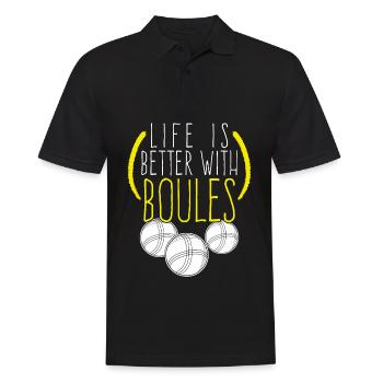 Pétanque Boule Boccia Boulekugeln - Polo Homme - noir - Devant - Kai (181cm)