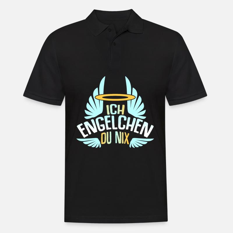 Engelchen Bengelchen Spruch Engel Bengel - Männer Poloshirt - Schwarz
