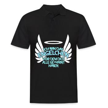 Engel Fasching Halloween Engelchen - Männer Poloshirt - Schwarz - Vorne - Kai (181cm)