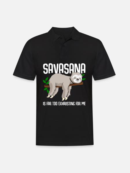 Savasana Sloth Yoga - Men's Polo Shirt - black