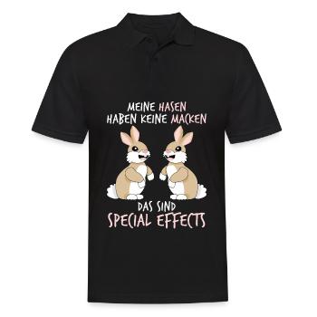 Hasen Hase Kaninchen - Männer Poloshirt - Schwarz - Vorne - Kai (181cm)