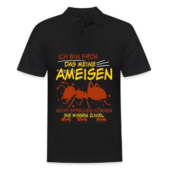 Ameise Ameisenfarm Ameisen - Männer Poloshirt - Schwarz - Vorne - Kai (181cm)
