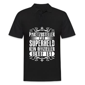 Paketzusteller Superheld Paketbote - Männer Poloshirt - Schwarz - Vorne - Kai (181cm)