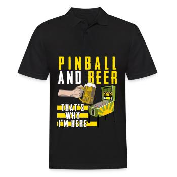 Pinball Pinball Table Pinball Machine - Men's Polo Shirt - black - Front - Kai (181cm)