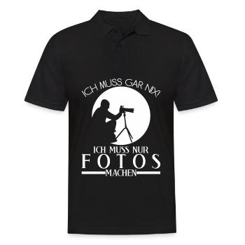 Fotograf Fotoapparat Kamera Fotografen - Männer Poloshirt - Schwarz - Vorne - Kai (181cm)