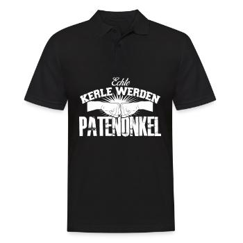 Patenonkel Pate Taufpate Spruch Onkel - Männer Poloshirt - Schwarz - Vorne - Kai (181cm)