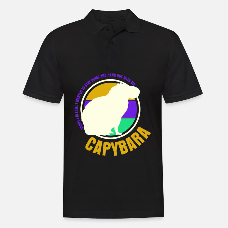 Capybaras Wasserschwein Capybara - Männer Poloshirt - Schwarz
