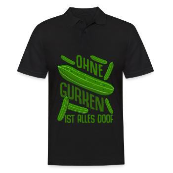 Gurke Gärtner Gemüsegärtner Gurken - Männer Poloshirt - Schwarz - Vorne - Kai (181cm)