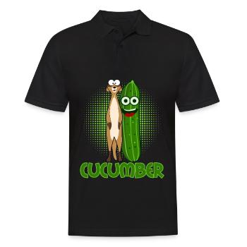 Gurke Erdmännchen Gemüse Gurken - Männer Poloshirt - Schwarz - Vorne - Kai (181cm)
