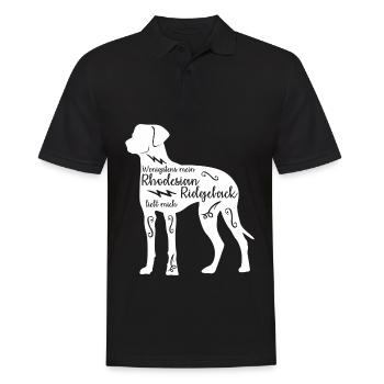 Rhodesian Ridgeback Spruch mit Hund - Männer Poloshirt - Schwarz - Vorne - Kai (181cm)