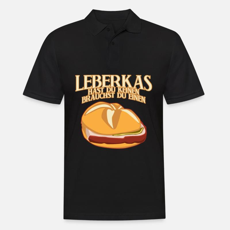 Leberkas Spruch Leberkäse - Männer Poloshirt - Schwarz