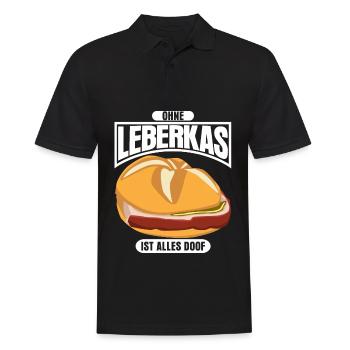 Leberkas Leberkassemmel Leberkäse - Männer Poloshirt - Schwarz - Vorne - Kai (181cm)