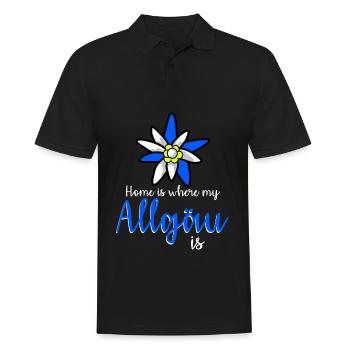 Allgäu Blume Allgäuer - Männer Poloshirt - Schwarz - Vorne - Kai (181cm)