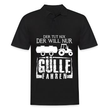 Gülle fahren Güllebaron Landwirt Bauer - Männer Poloshirt - Schwarz - Vorne - Kai (181cm)