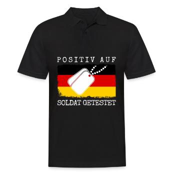 Fallschirmjäger Soldat Spruch Feldjäger - Männer Poloshirt - Schwarz - Vorne - Kai (181cm)