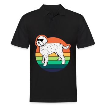 Lagotto Romagnolo Hund Retro Witz Hunde - Männer Poloshirt - Schwarz - Vorne - Kai (181cm)