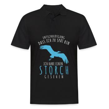 Storch Witz Storche - Männer Poloshirt - Schwarz - Vorne - Kai (181cm)