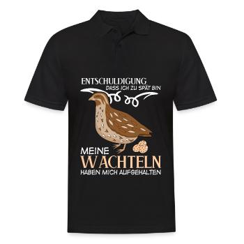 Wachteln Eier Wachtelzüchter Wachtel - Männer Poloshirt - Schwarz - Vorne - Kai (181cm)