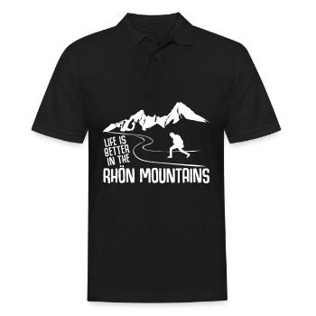 Rhön Wandern Wald Rhöner Berge - Männer Poloshirt - Schwarz - Vorne - Kai (181cm)