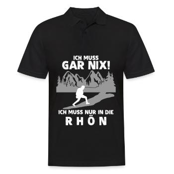 Rhön und Rhöner Berge Wandern - Männer Poloshirt - Schwarz - Vorne - Kai (181cm)