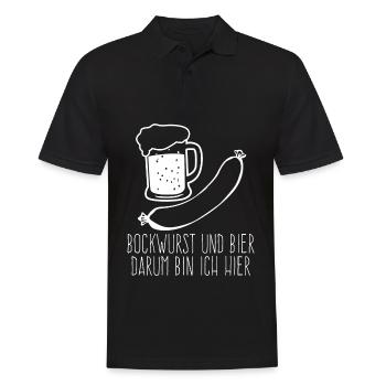 Bockwurst und Bier Wurst Bratwurst - Männer Poloshirt - Schwarz - Vorne - Kai (181cm)