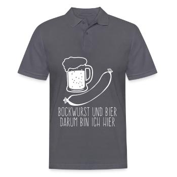 Bockwurst und Bier Wurst Bratwurst - Männer Poloshirt - Anthrazit - Vorne - Nico (186cm)