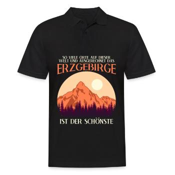 Erzgebirge Wandern Berge Erzgebirger - Männer Poloshirt - Schwarz - Vorne - Kai (181cm)